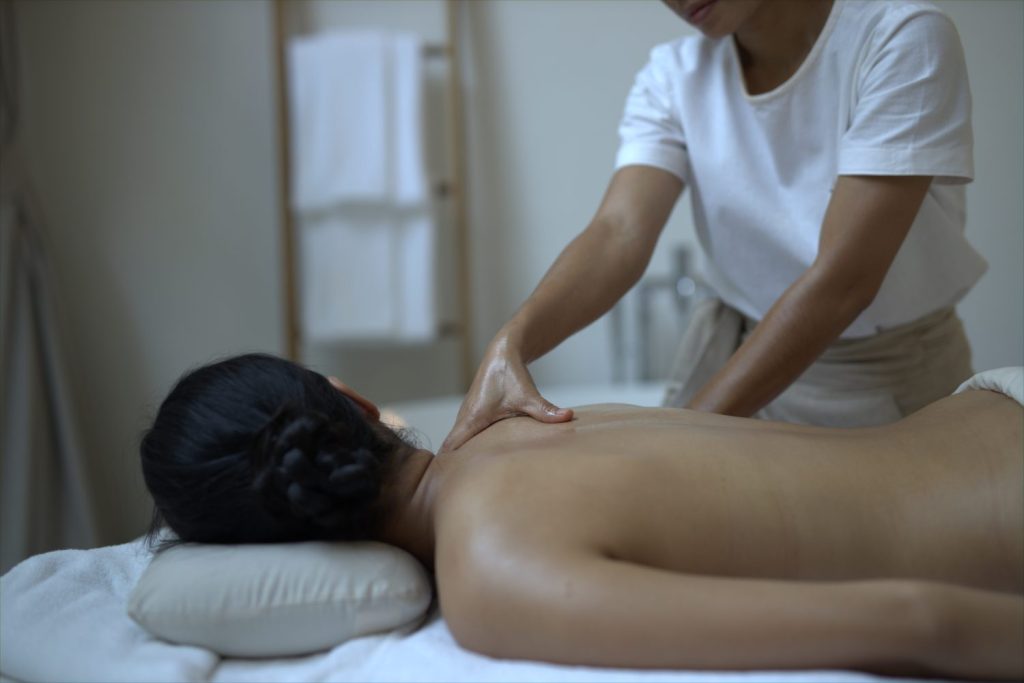 Soothing aromatherapy massage providing gentle stress relief after work